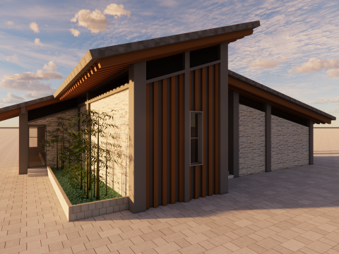 Public Restroom Building -B6 3D Model