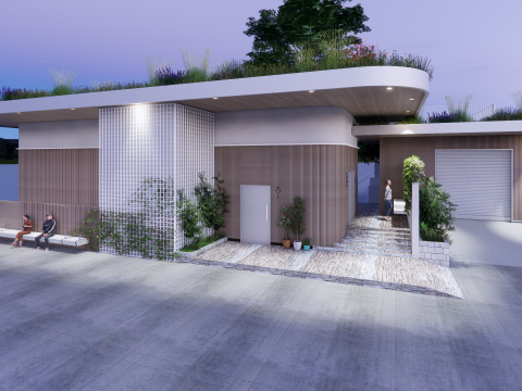 Public Restroom Building -B6 3D Model