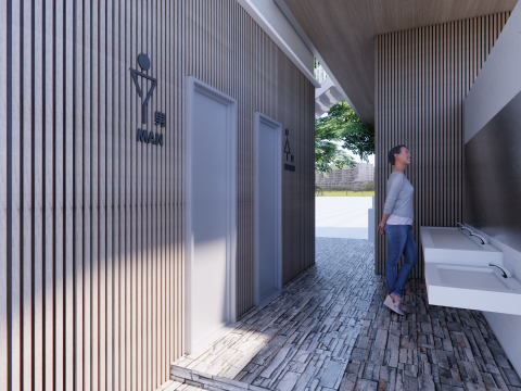 Public Restroom Building -B6 3D Model