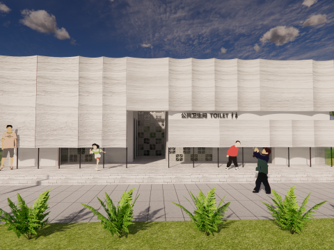 Public Restroom Building -B7 Model 3D