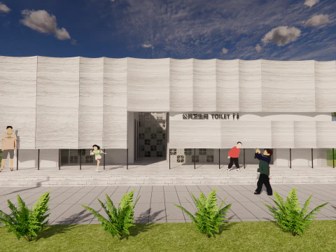 Public Restroom Building -B7 3D Model