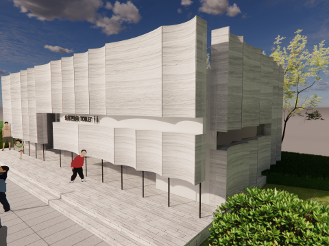 Public Restroom Building -B7 Model 3D