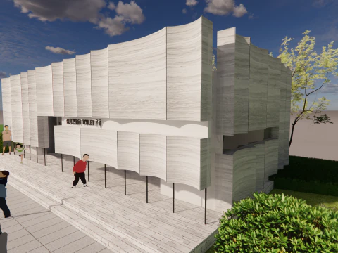 Public Restroom Building -B7 3D Model