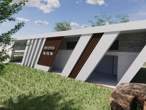 Public Restroom Building -B7 Model 3D