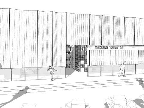 Public Restroom Building -B7 3D Model
