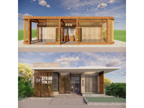 Public Restroom Building -B8 3D Model