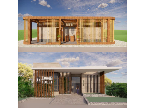 Openbaar toiletgebouw -B8 3D Model