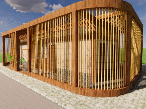 Public Restroom Building -B8 3D Model
