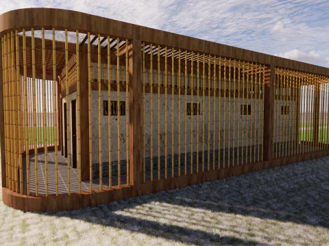 Public Restroom Building -B8 3D Model