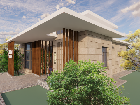 Public Restroom Building -B8 3D मॉडल