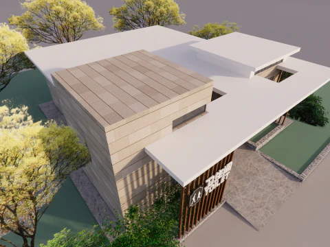 Public Restroom Building -B8 3D Model