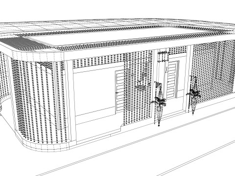 Public Restroom Building -B8 3D मॉडल
