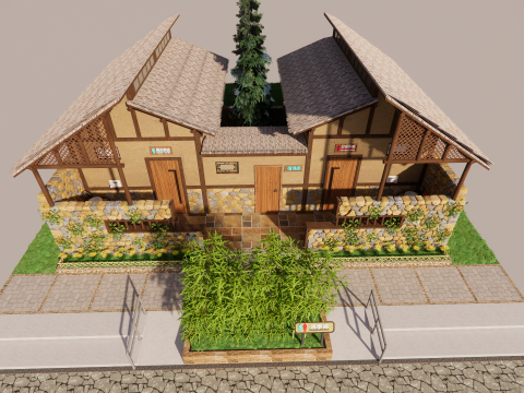 Public Restroom Building -B9 3D Model