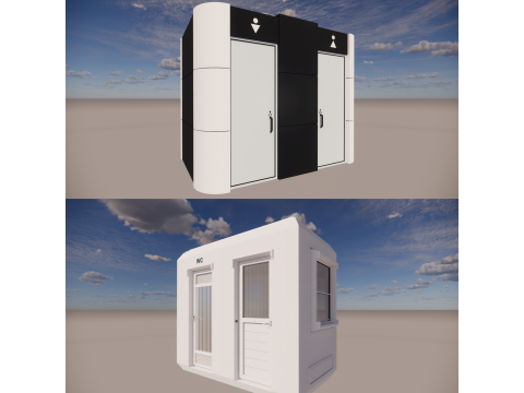 Public Restroom Building -B10 3D मॉडल