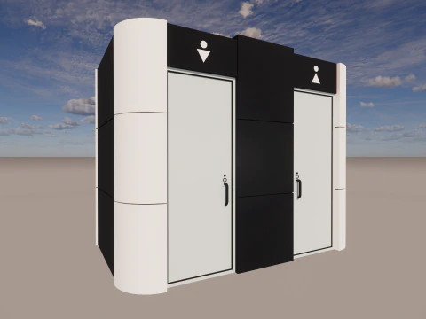 Public Restroom Building -B10 3D Model