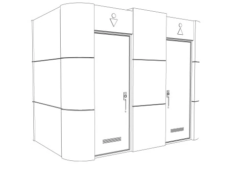 Public Restroom Building -B10 3D Model