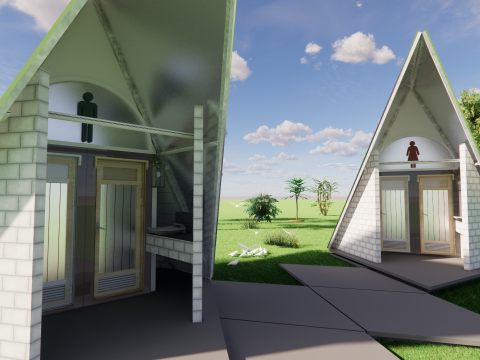 Public Restroom Building -B11 3D Model