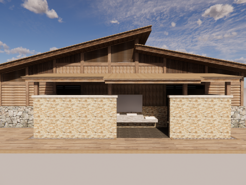 Public Restroom Building -B12 Model 3D