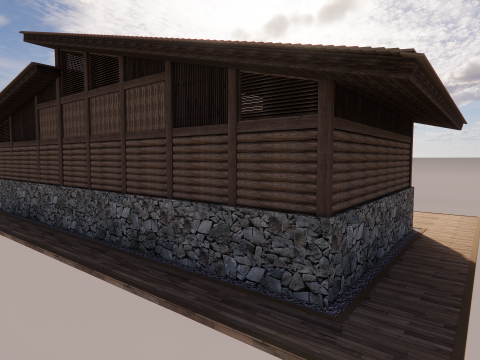 Public Restroom Building -B12 Model 3D
