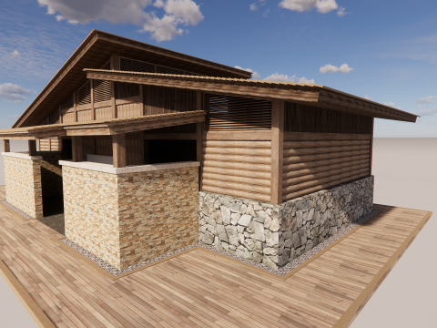 Public Restroom Building -B12 Model 3D