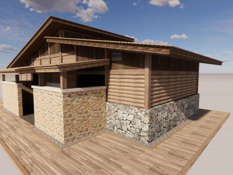 Public Restroom Building -B12 3D Model