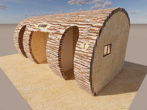 Public Restroom Building -B12 Model 3D