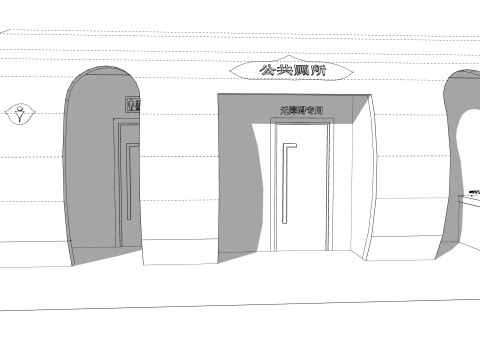 Public Restroom Building -B12 Model 3D