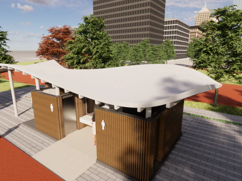 Public Restroom Building -B13 3D Model