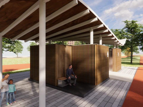 Public Restroom Building -B13 3D Model