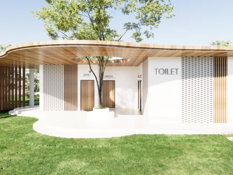 Public Restroom Building -B13 3D Model