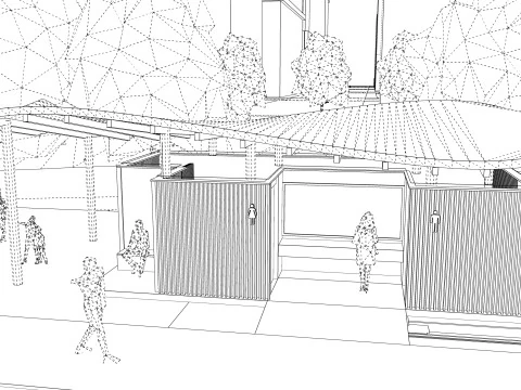Public Restroom Building -B13 3D Model