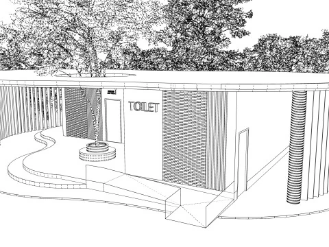 Public Restroom Building -B13 3D Model