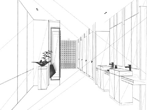 Public Bathroom Interior Scene -B1 3D Model