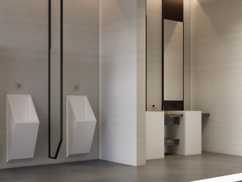 Public Bathroom Interior Scene -B2 3D Модель