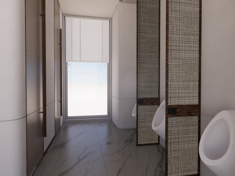 Public Bathroom Interior Scene -B2 3D Модель
