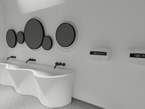 Public Bathroom Interior Scene -B3 Model 3D