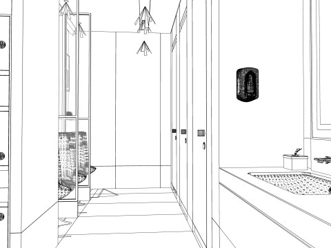 Public Bathroom Interior Scene -B3 Model 3D