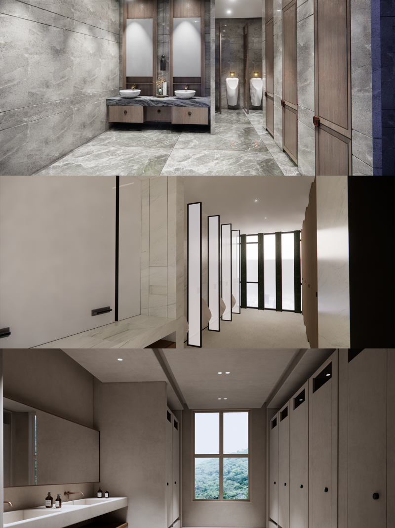 Public Bathroom Interior Scene -B5 Modello 3D .c4d .max .obj .3ds .fbx .stl .blend