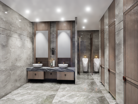 Public Bathroom Interior Scene -B5 Modello 3D