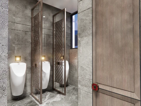 Public Bathroom Interior Scene -B5 3D Model