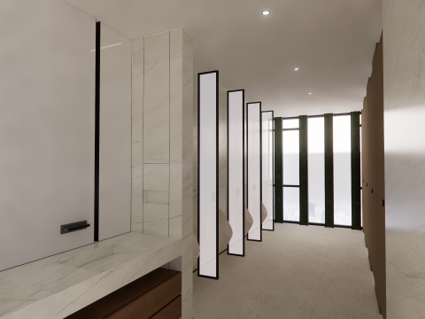 Public Bathroom Interior Scene -B5 Modello 3D