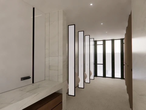 Public Bathroom Interior Scene -B5 3D Model