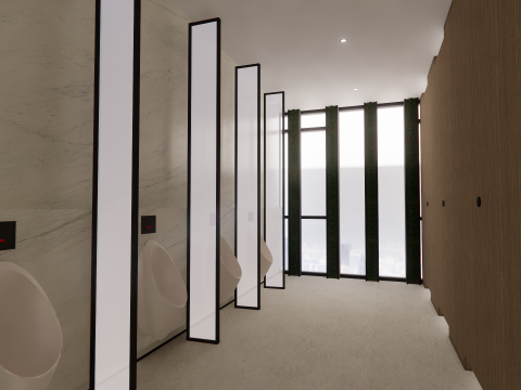 Public Bathroom Interior Scene -B5 Modello 3D
