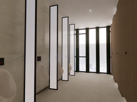 Public Bathroom Interior Scene -B5 3D Model