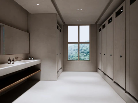 Public Bathroom Interior Scene -B5 3D Model
