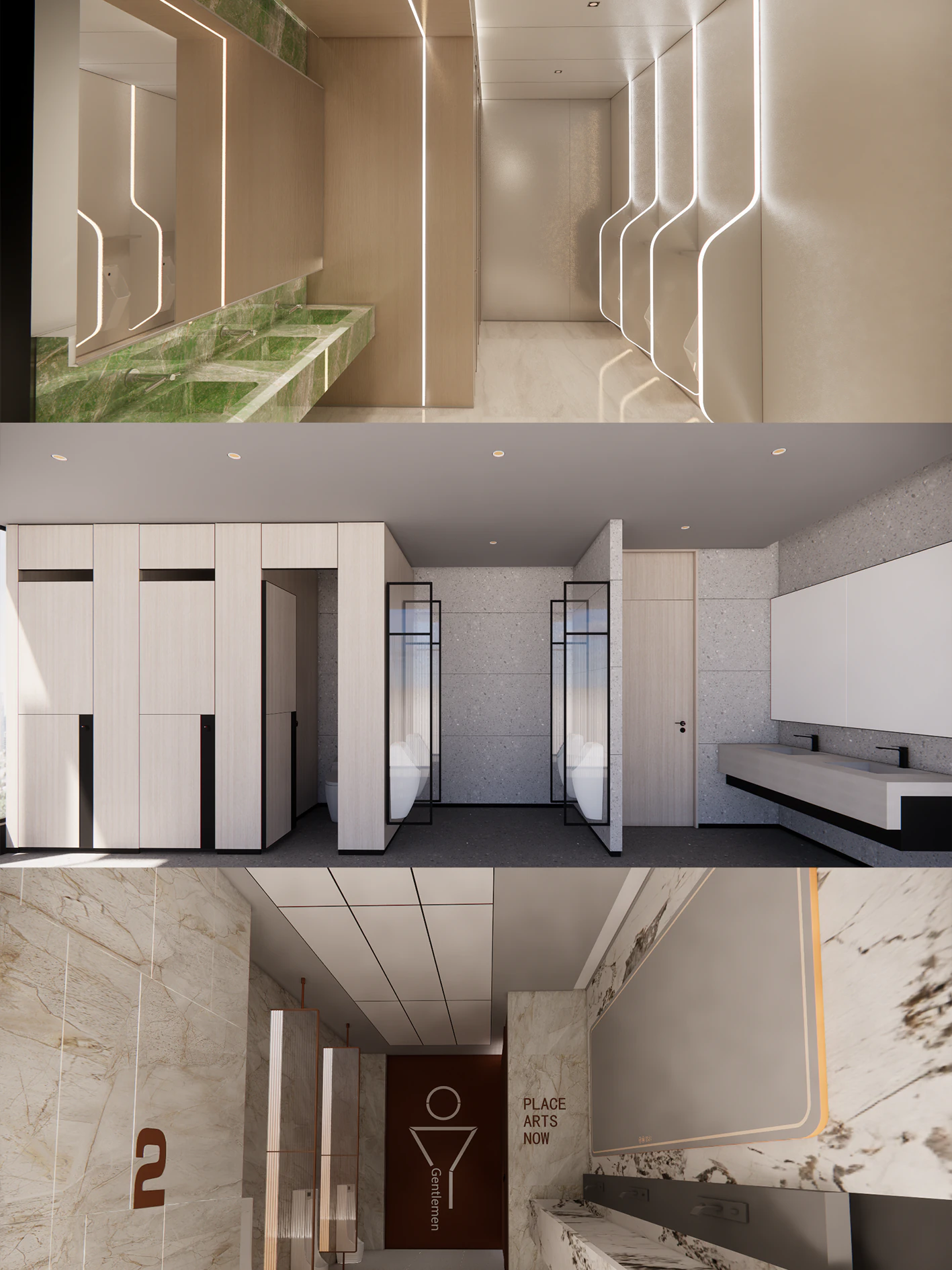 Public Bathroom Interior Scene -B7 3D Model .c4d .max .obj .3ds .fbx .stl .blend 