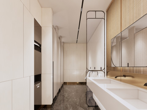Public Bathroom Interior Scene -B7 Model 3D