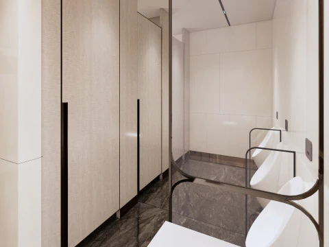 Public Bathroom Interior Scene -B7 3D Model