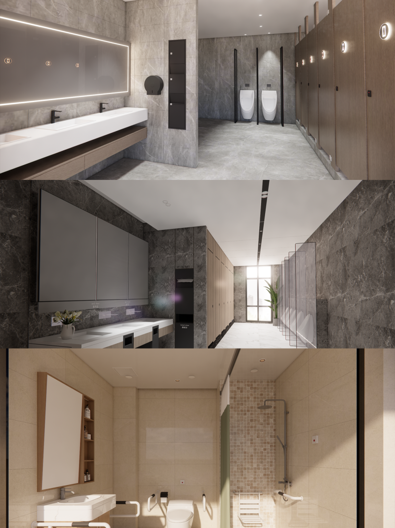 公共浴室内景-B8 3D 模型 .c4d .max .obj .3ds .fbx .stl .blend 
