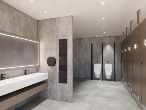 公共浴室内景-B8 3D 模型